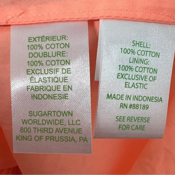 LILLY PULITZER Purple Iris / Bellini Colorblock Crop Anlee Top Shoulder Ties 6 - Picture 7 of 10